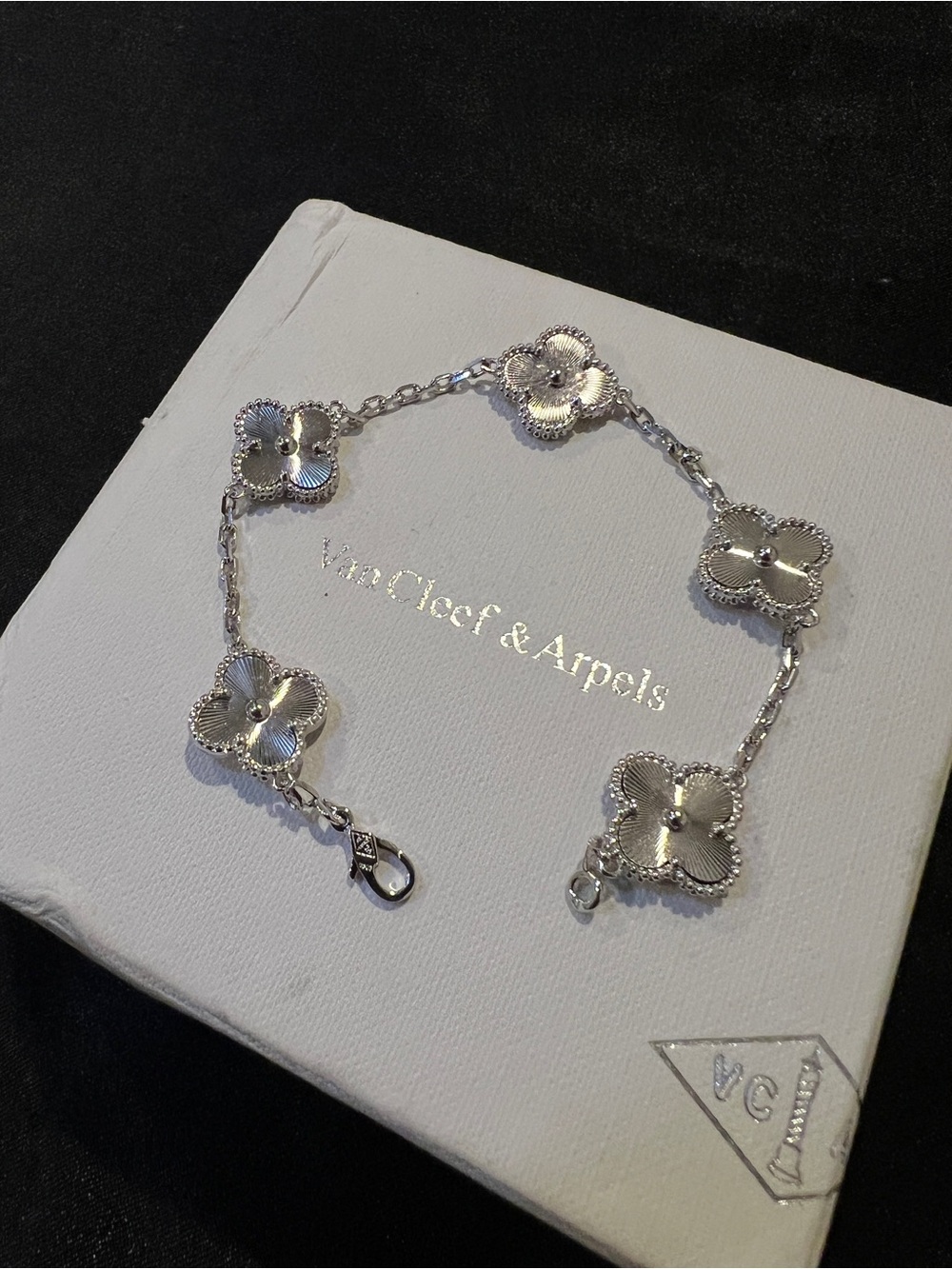 Van Cleef & Arpels Silver Alhambra Clover Bracelet